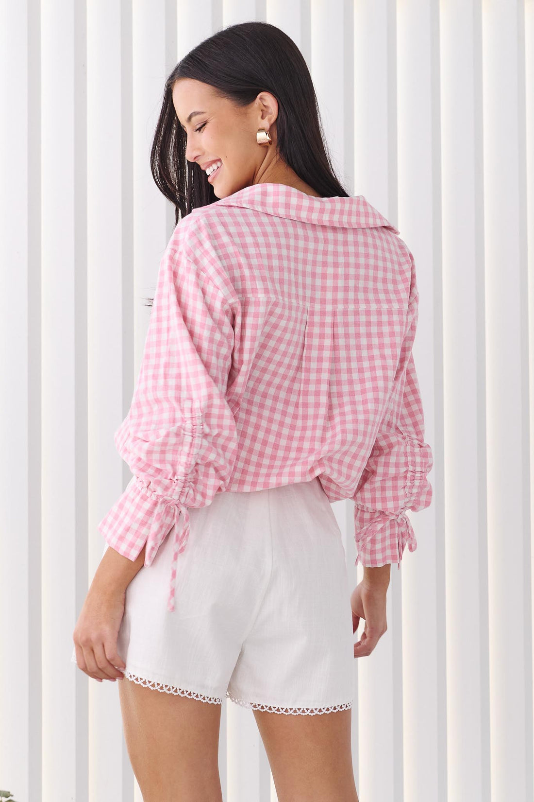 Harper Gingham Shirt - Pink