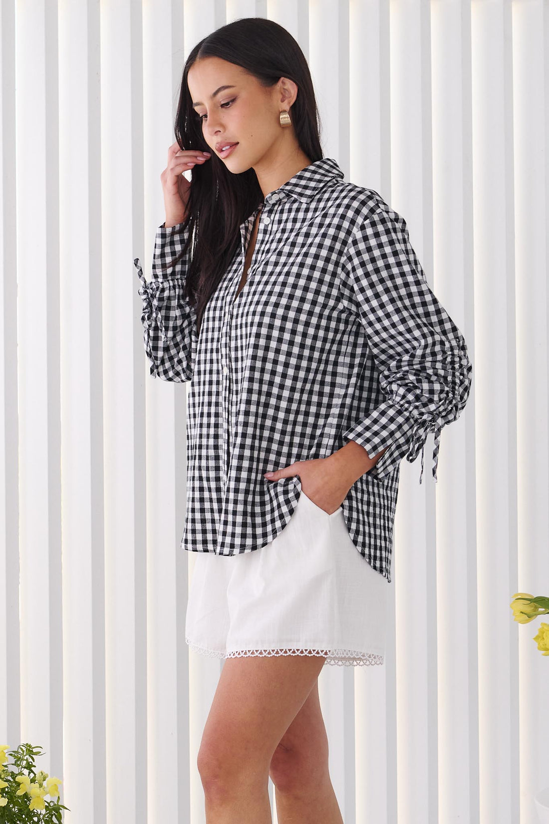 Harper Gingham Shirt - Black