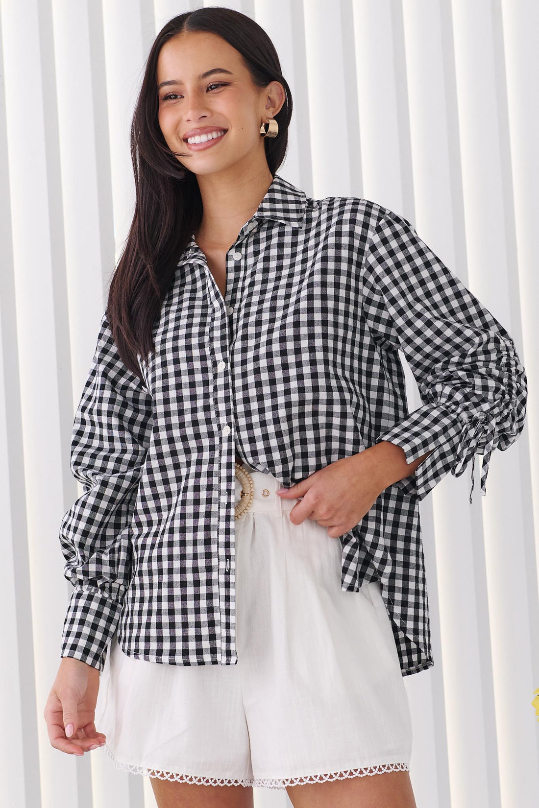 Harper Gingham Shirt - Black
