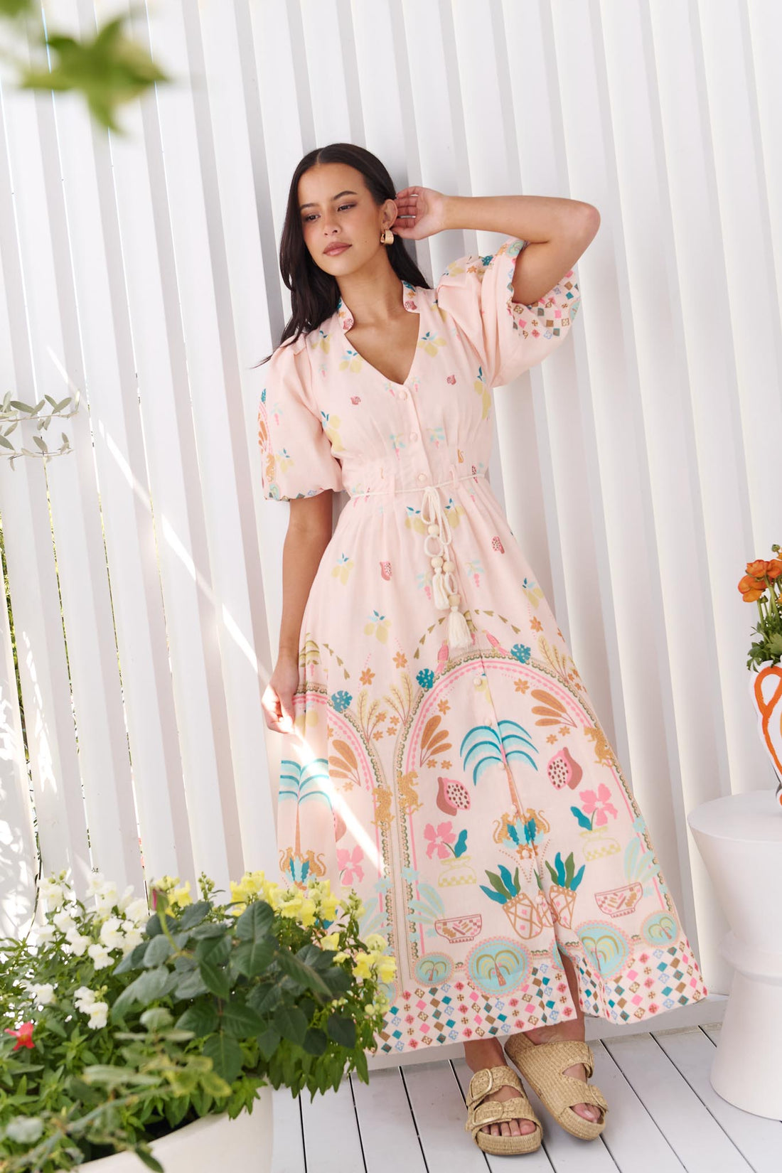 Acacia Palm Midi Dress - Mia Milani