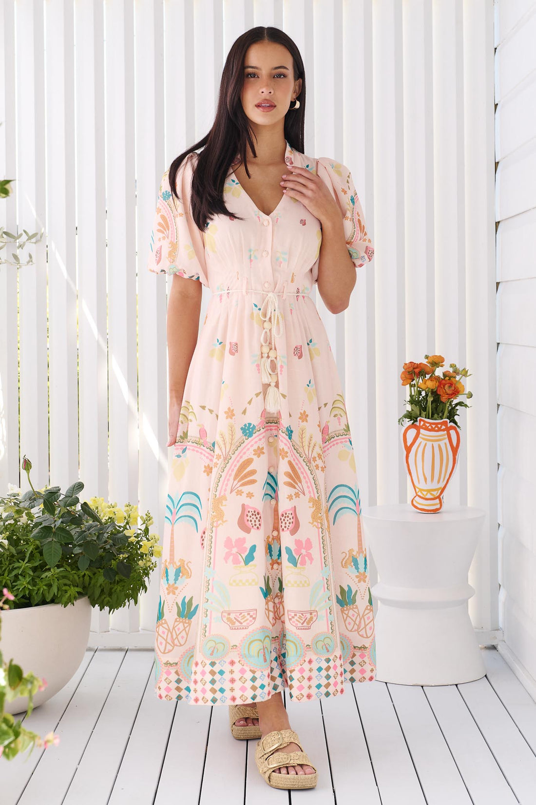 Acacia Palm Midi Dress - Mia Milani