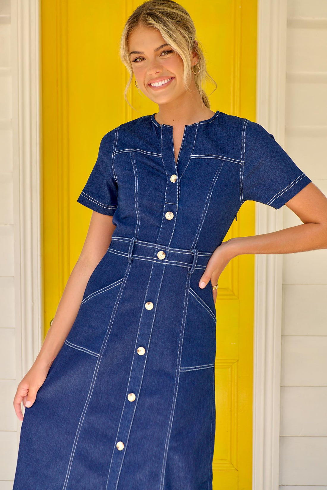 Indigo Denim Dress - FINAL SALE – minnie + MAXXIE