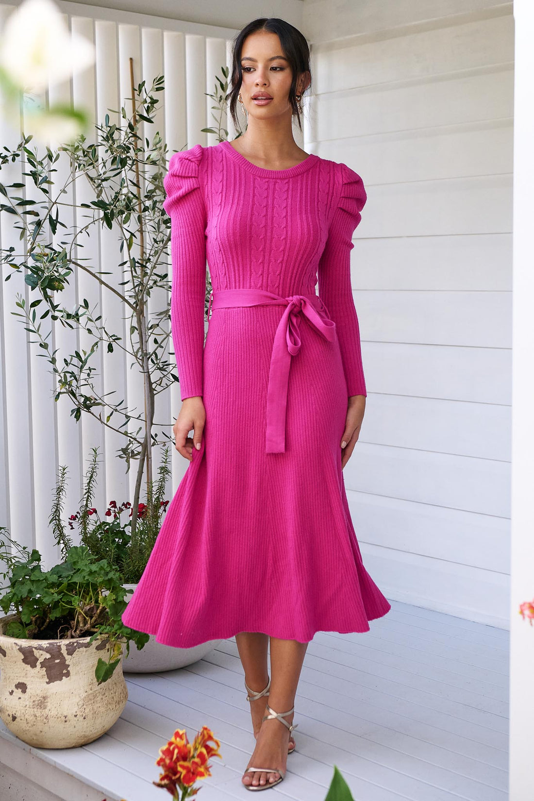 Isabella Knit Dress - Pink