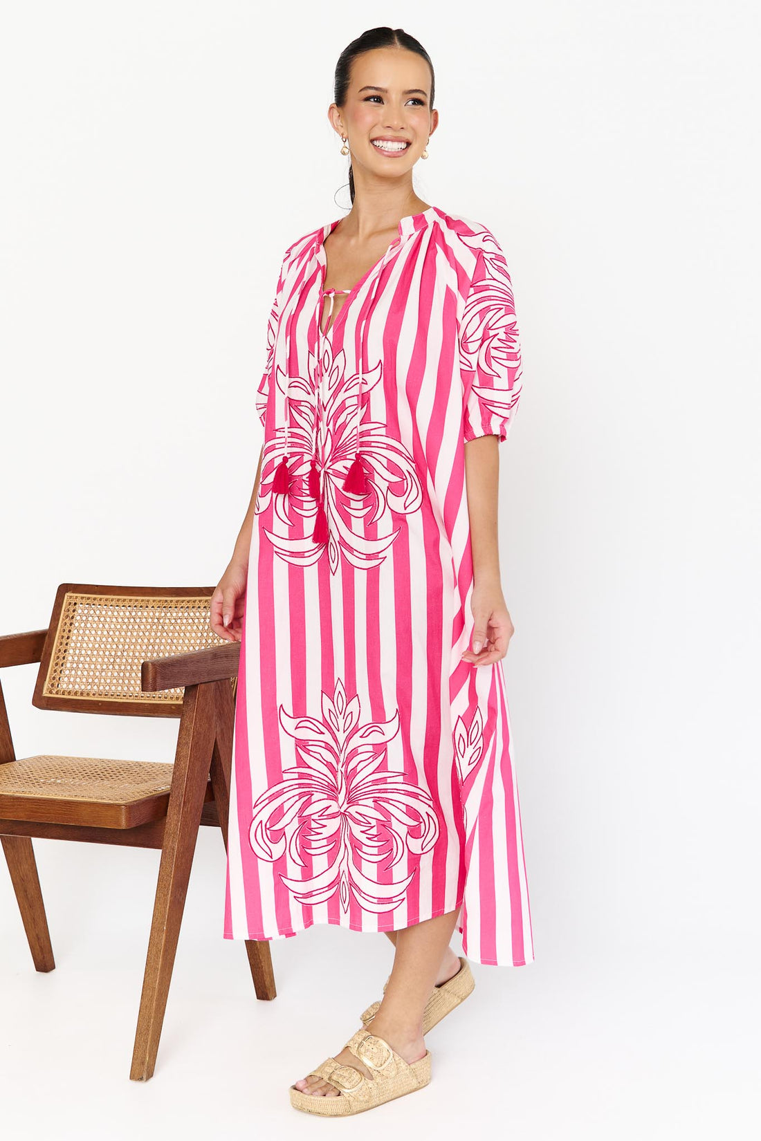 Ivy Dress - Pink Stripe