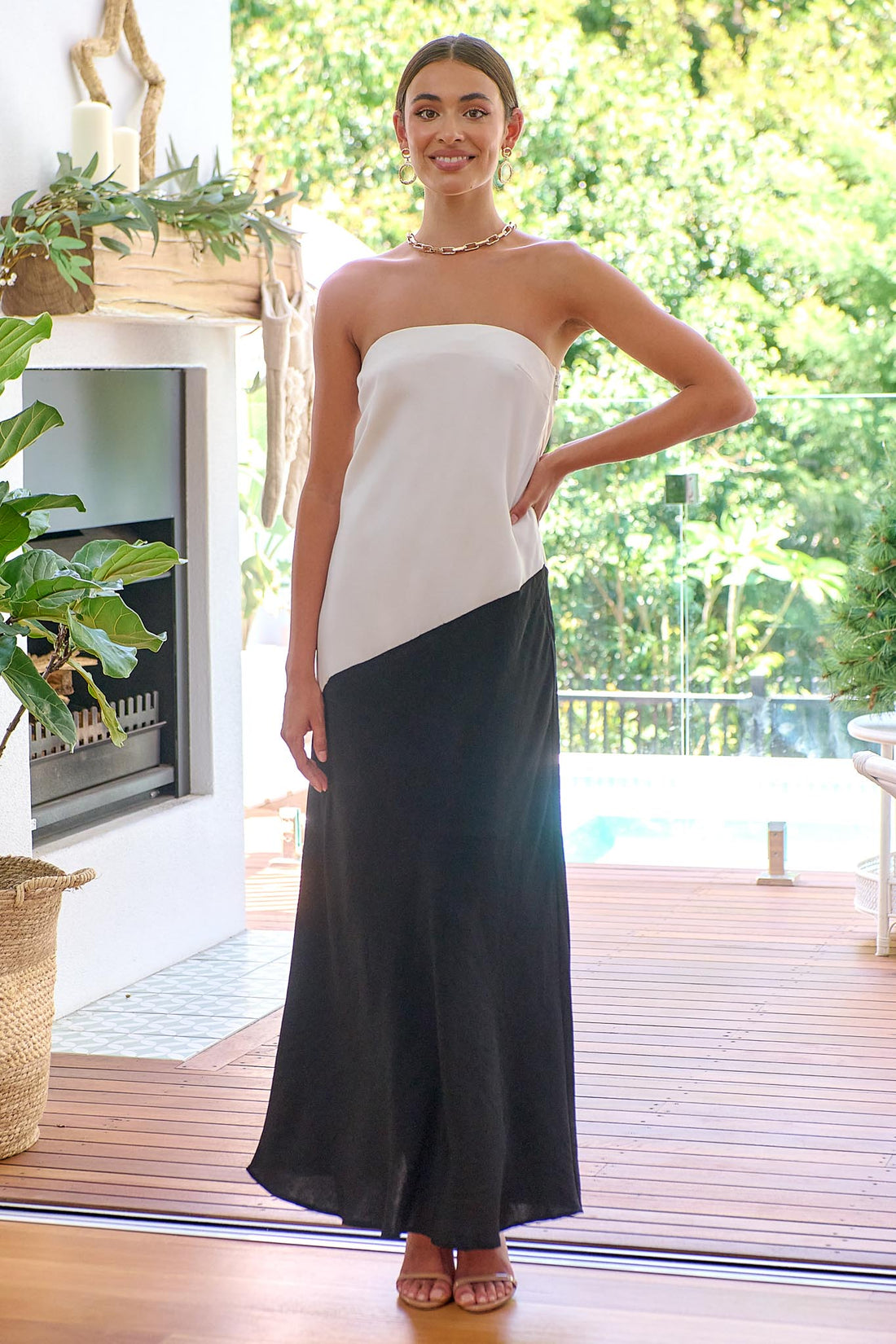 Joanna Maxi Dress - White/Black
