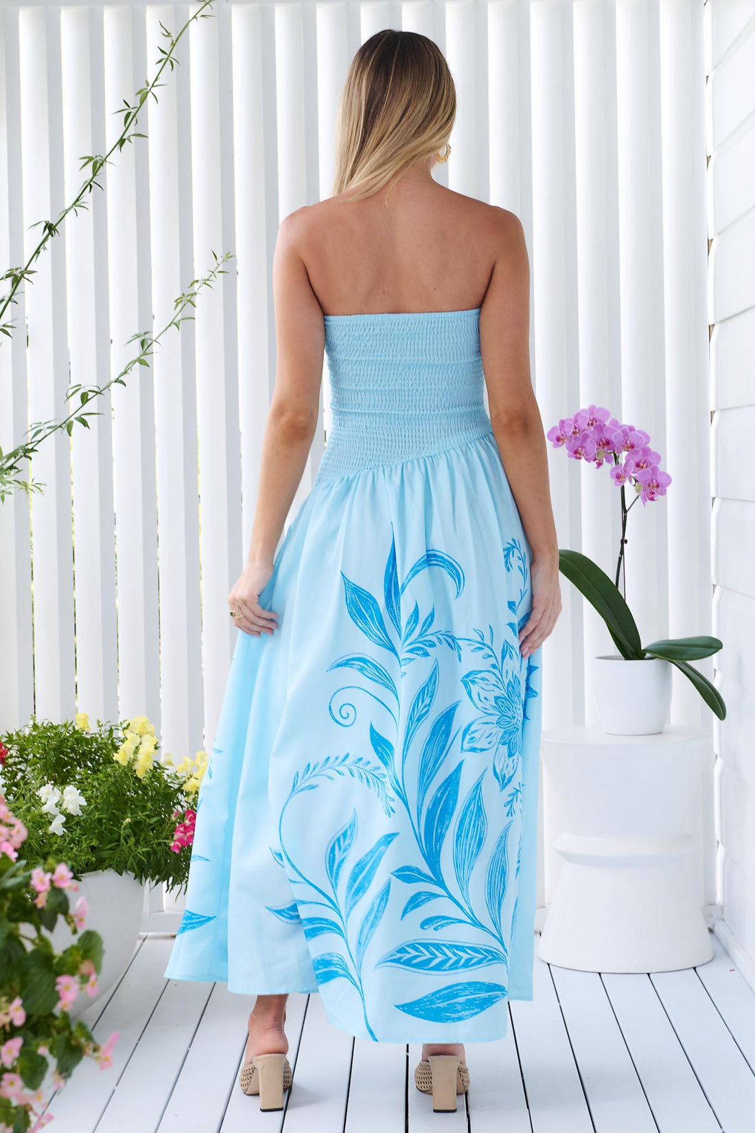 Josie Strapless Dress - Blue