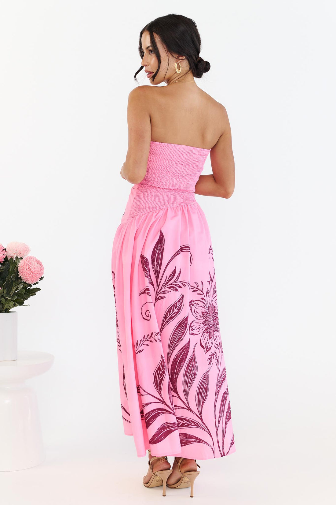 Josie Strapless Dress - Hot Pink