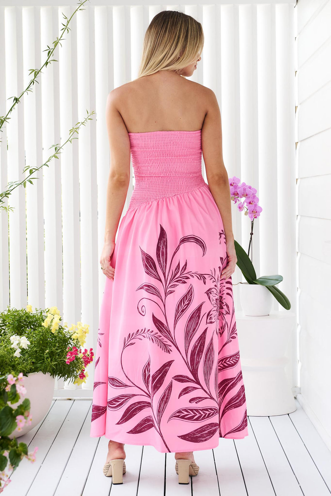 Josie Strapless Dress - Hot Pink