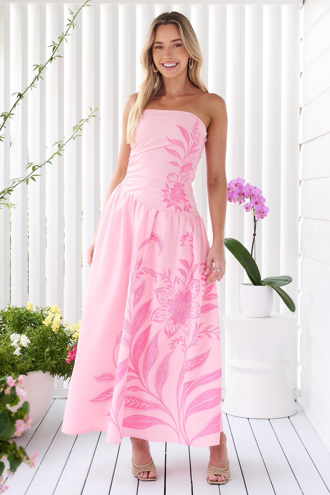 Josie Strapless Dress - Petal Pink