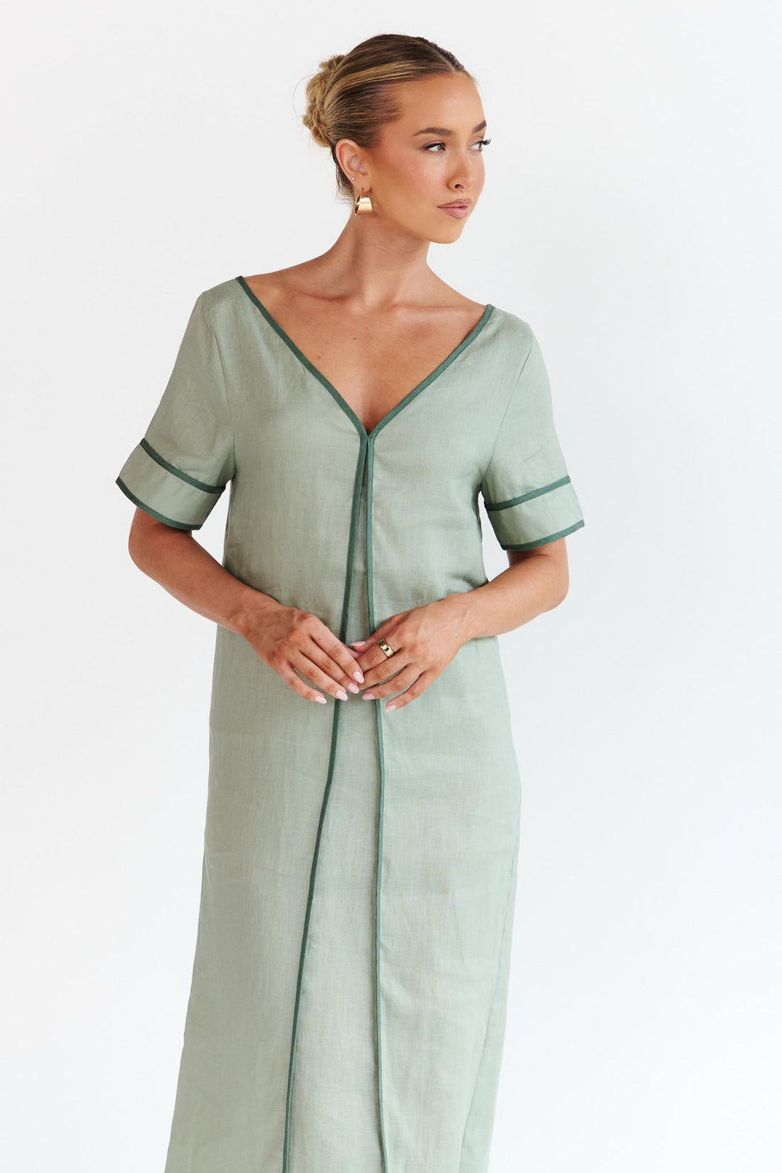 Juniper Contrast Maxi Dress - Sage