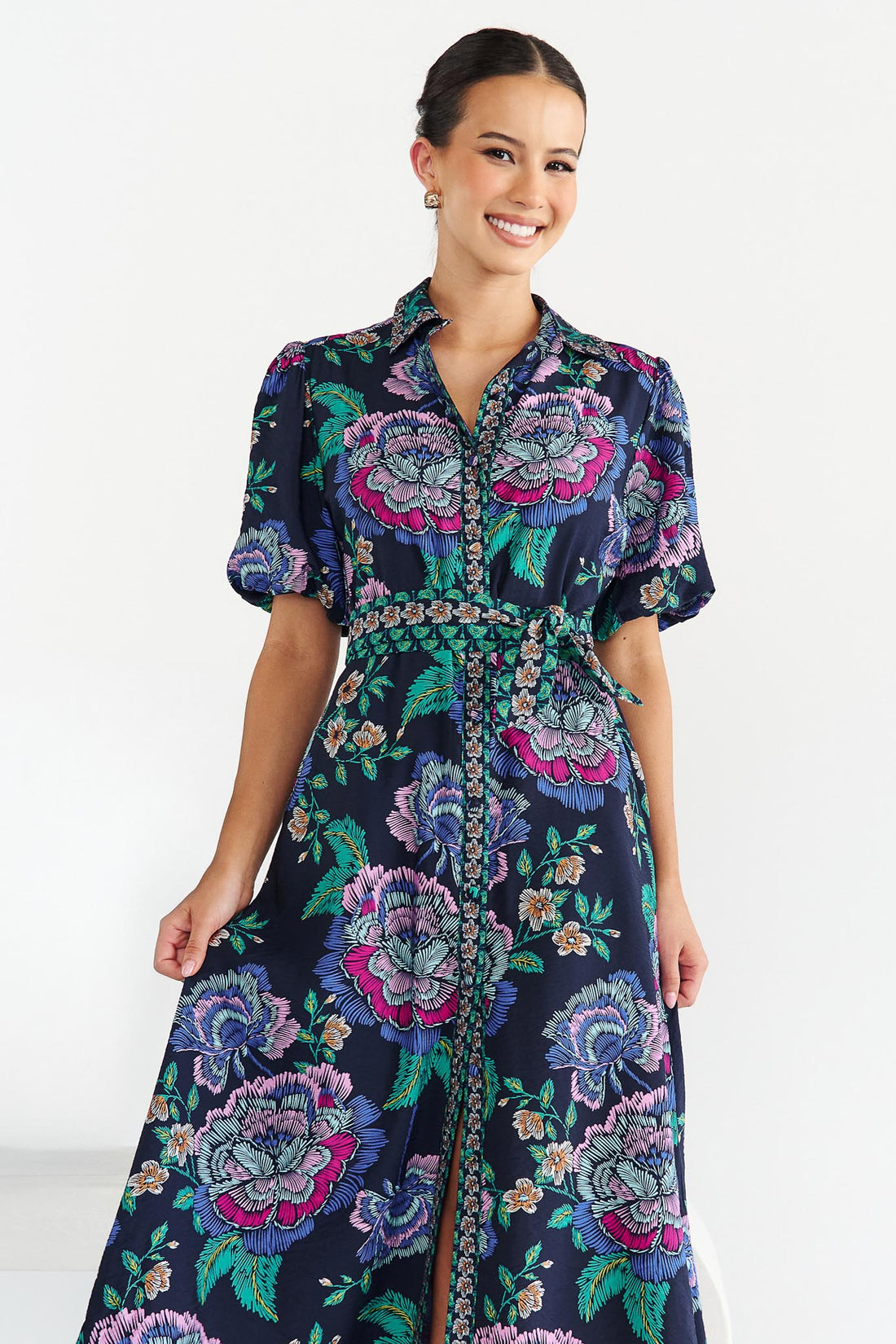 Juniper Shirt Dress - Navy