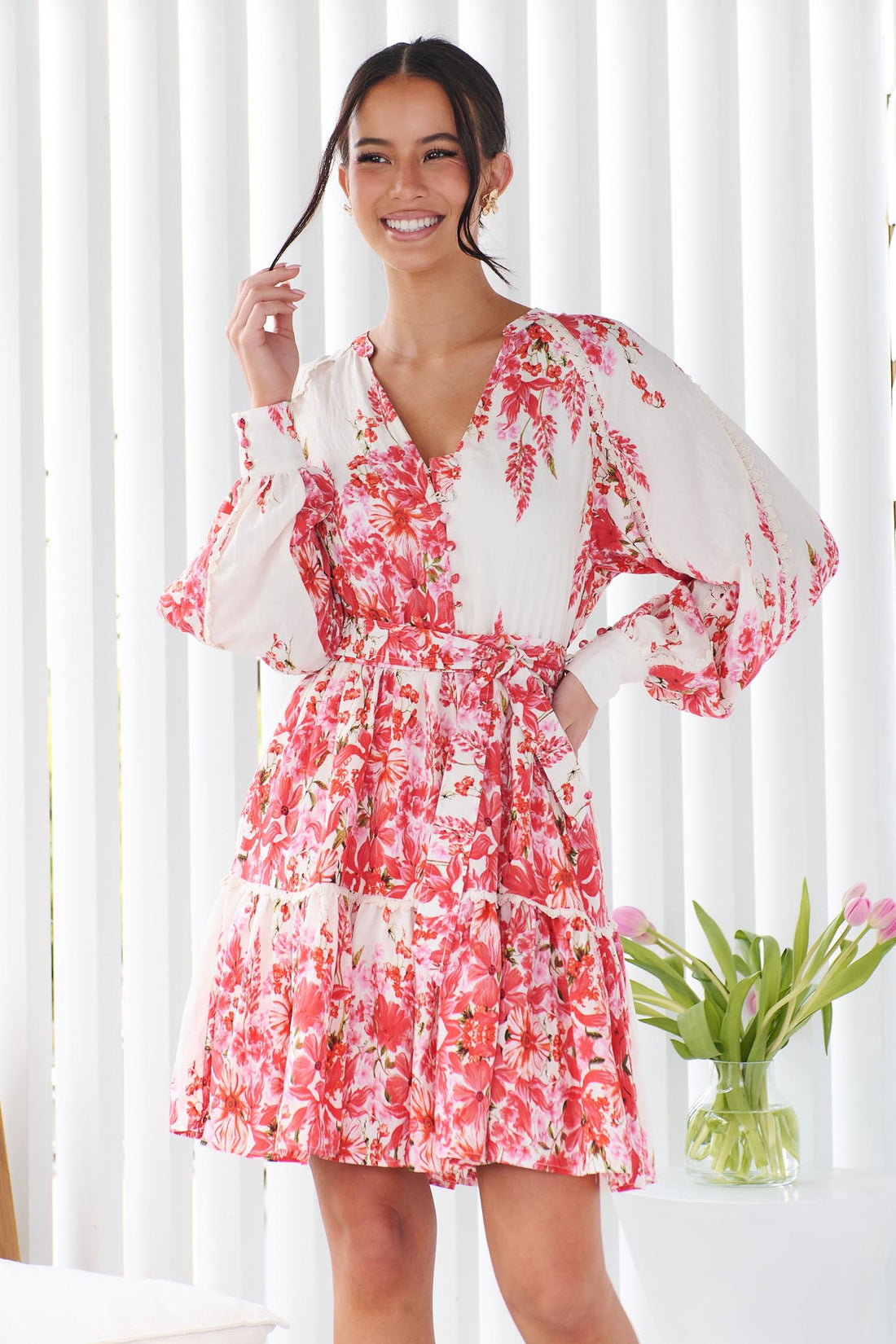 Katie Lace Trim Dress - FINAL SALE