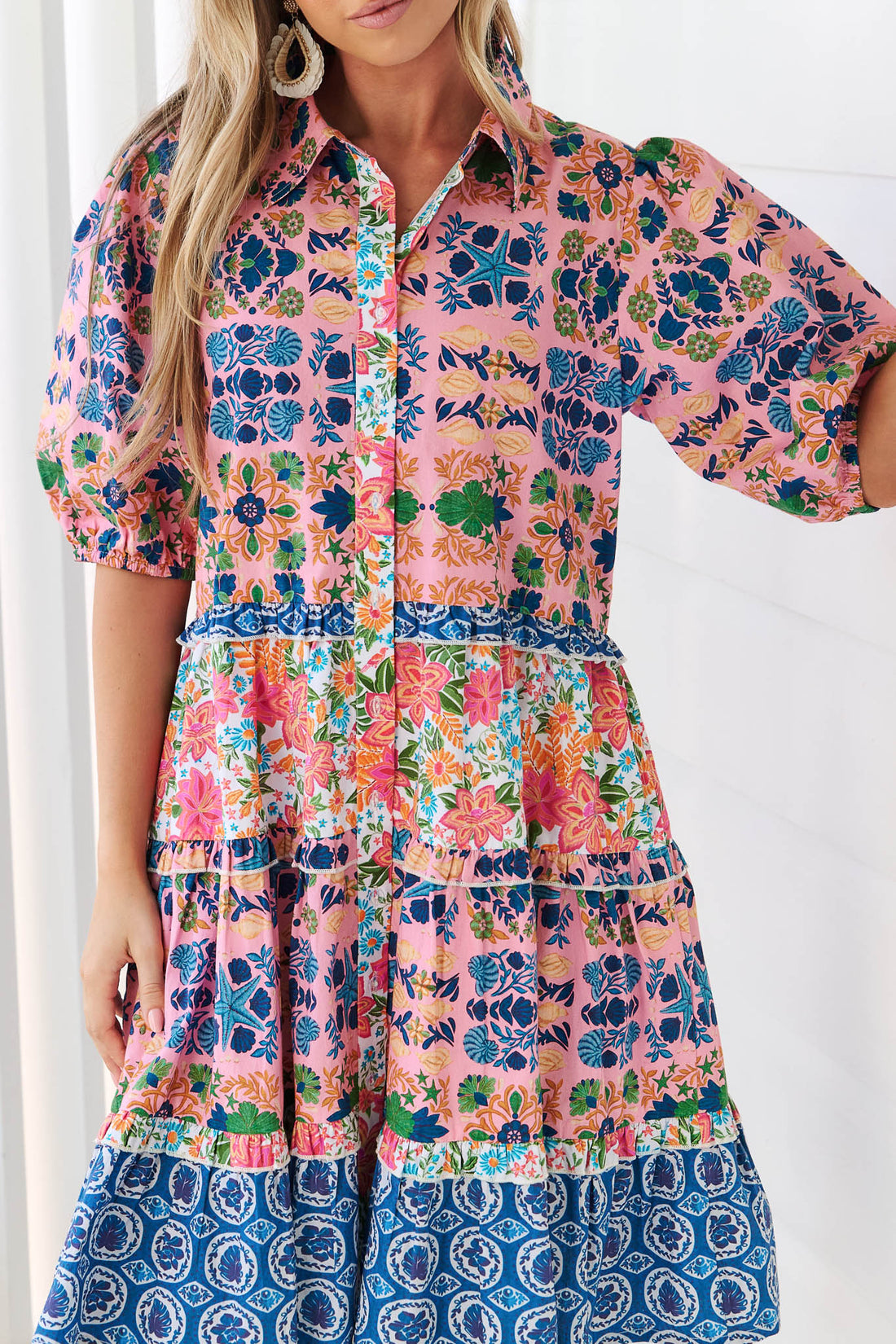 Kennedy Cotton Dress - Blue Floral