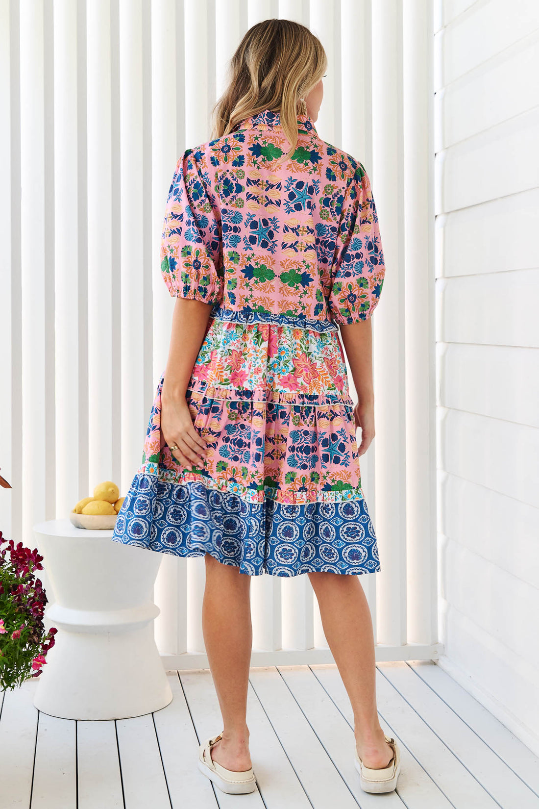 Kennedy Cotton Dress - Blue Floral