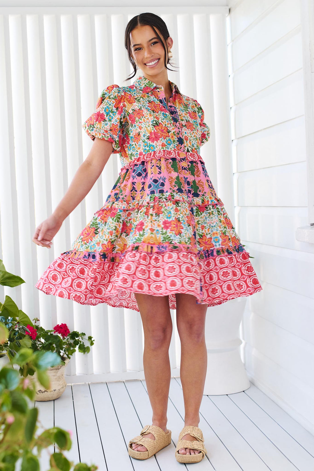Kennedy Cotton Dress - Pink Floral