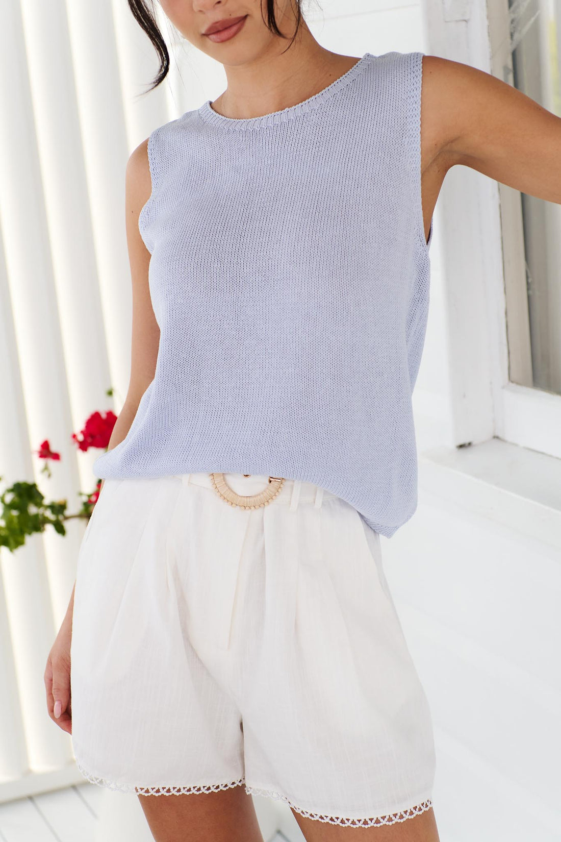 Villa Knit Tank - Cornflower