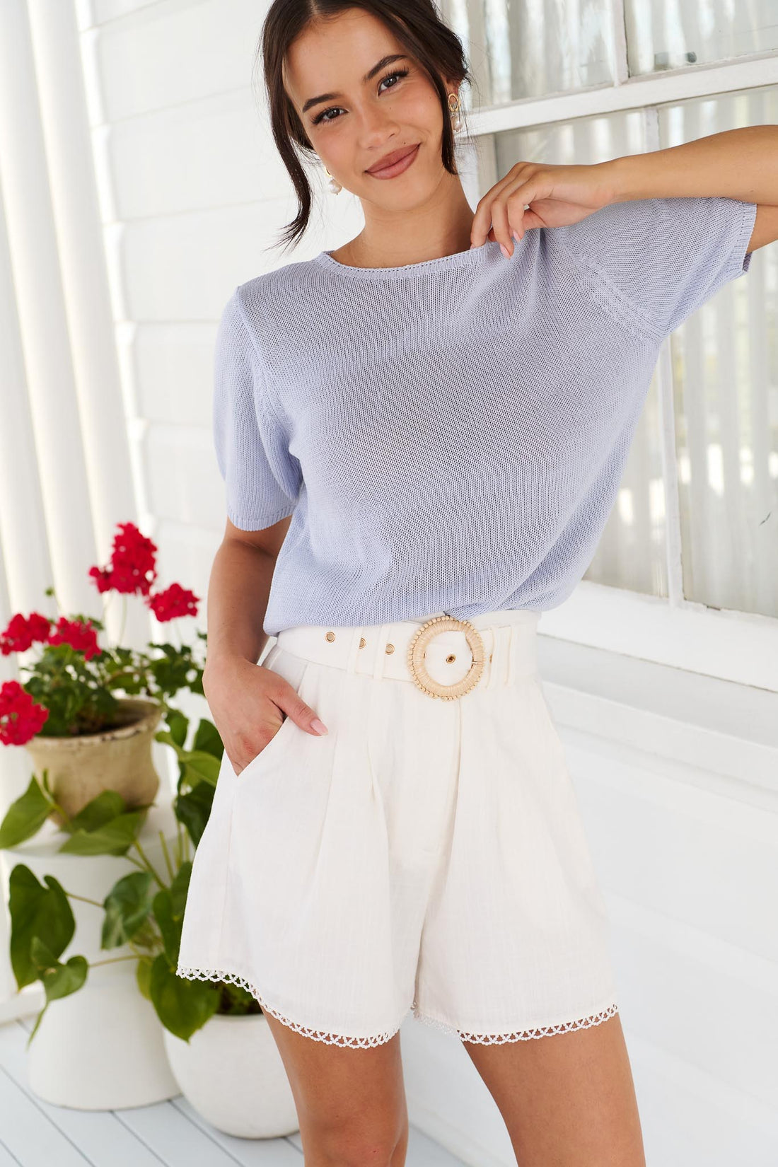 Summer Knit Top - Cornflower
