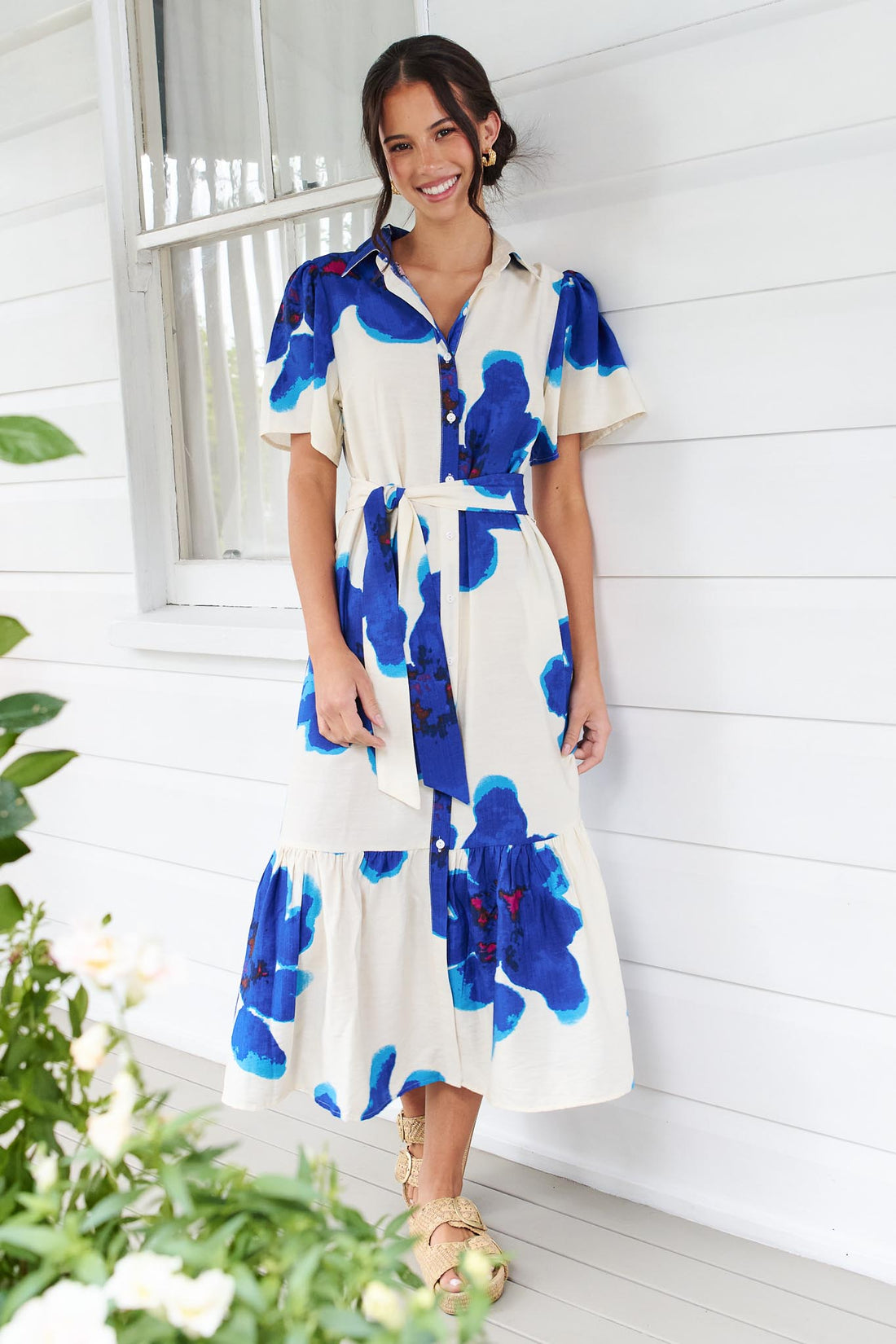Lainey Midi Dress - Blue