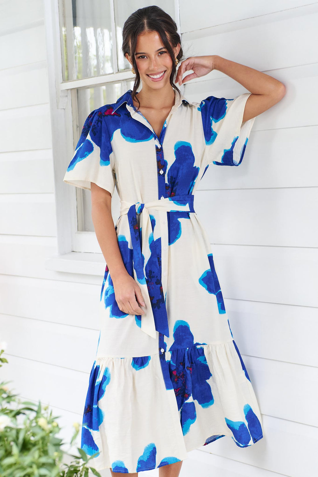 Lainey Midi Dress - Blue