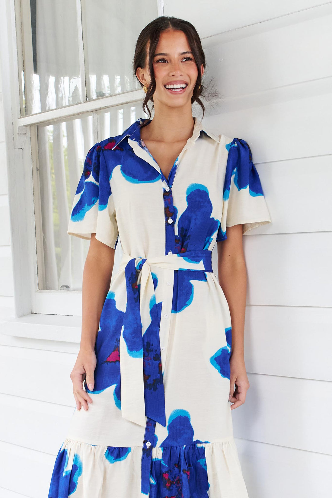 Lainey Midi Dress - Blue