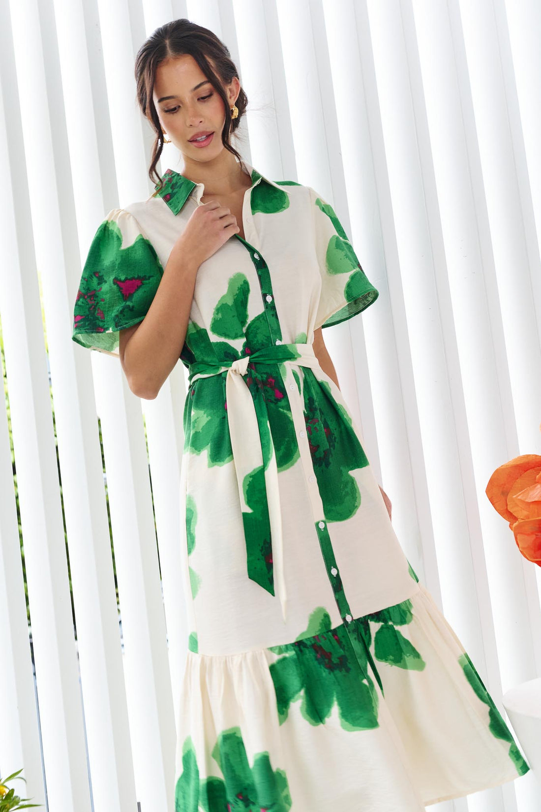 Lainey Midi Dress - Green