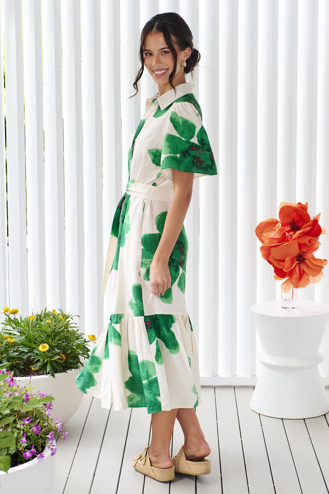 Lainey Midi Dress - Green