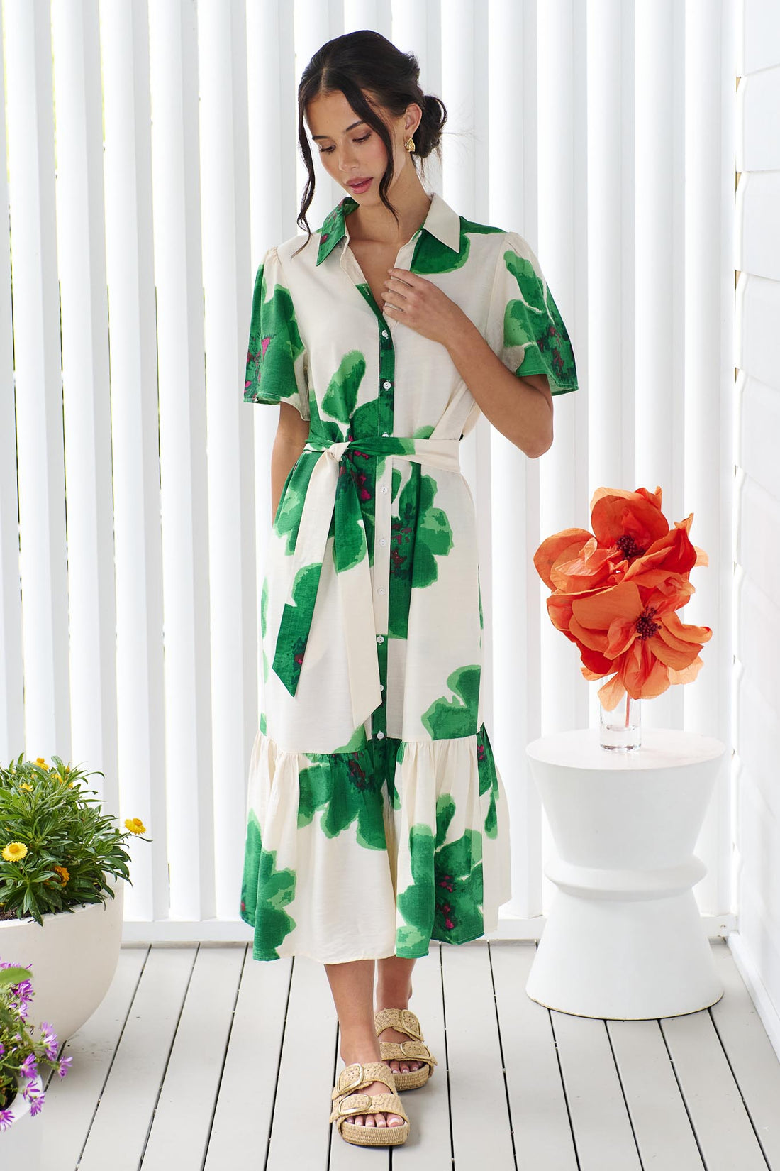 Lainey Midi Dress - Green