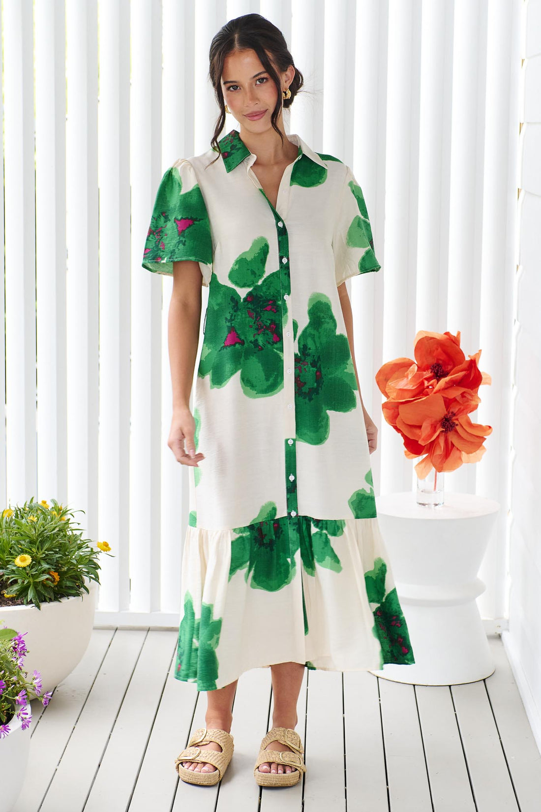 Lainey Midi Dress - Green