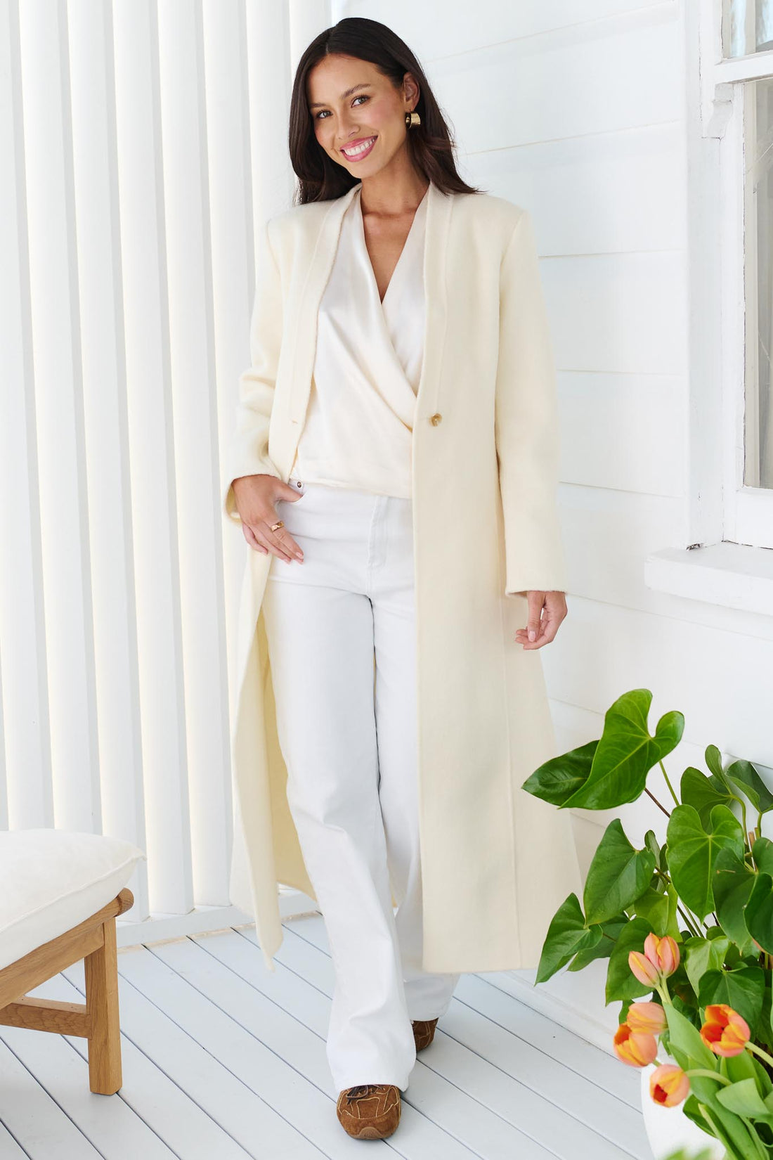 LAUREN WOOL COAT - IVORY