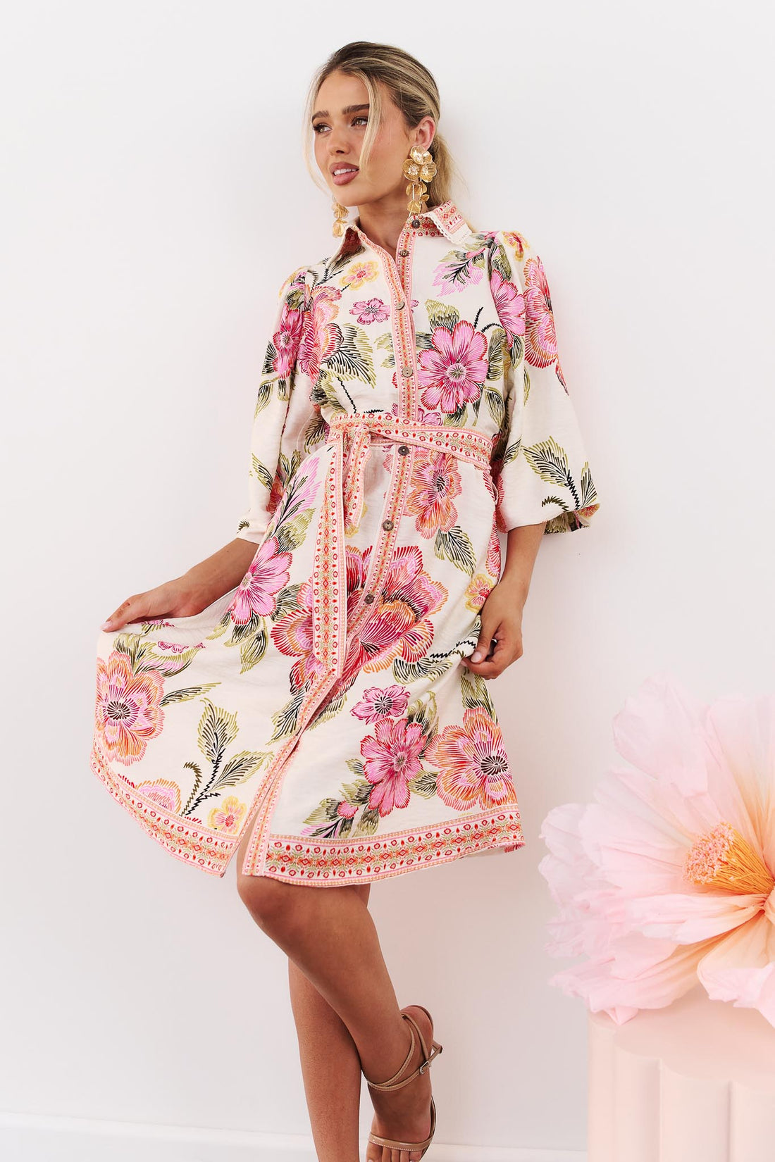 Lea Dress - Pink Floral