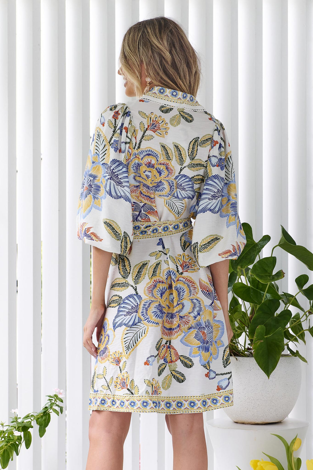 Lea Dress - White Floral