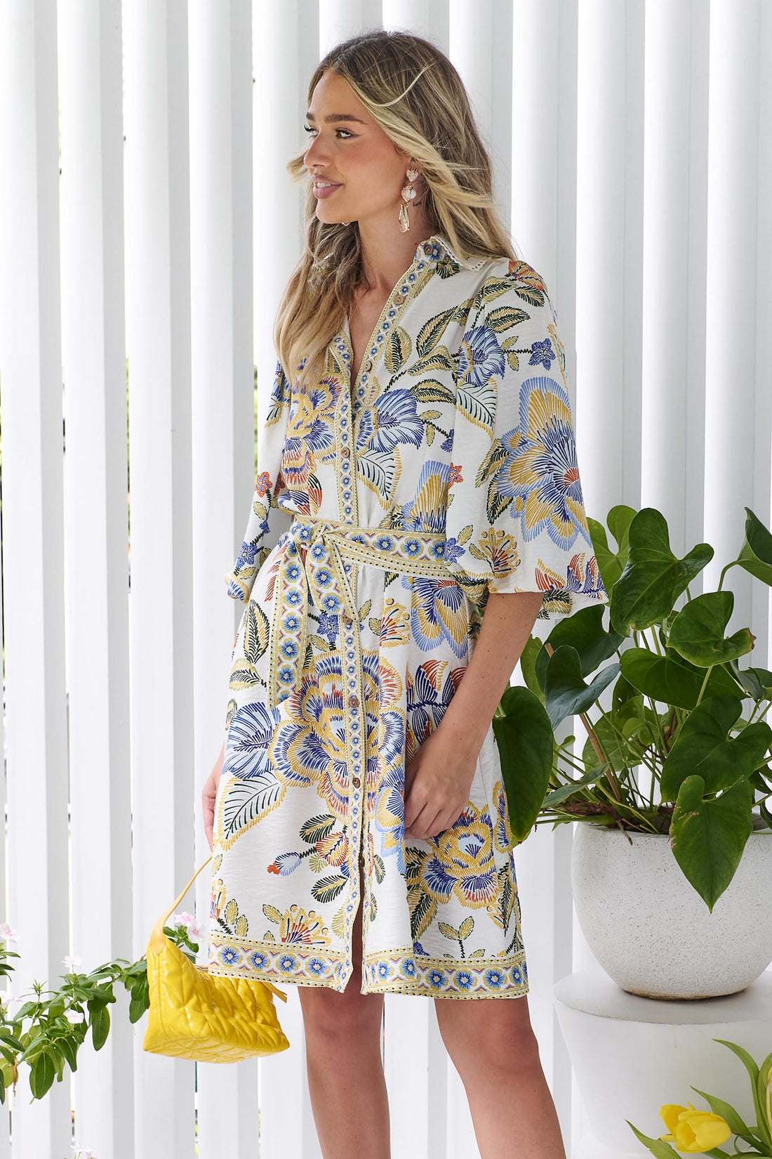 Lea Dress - White Floral