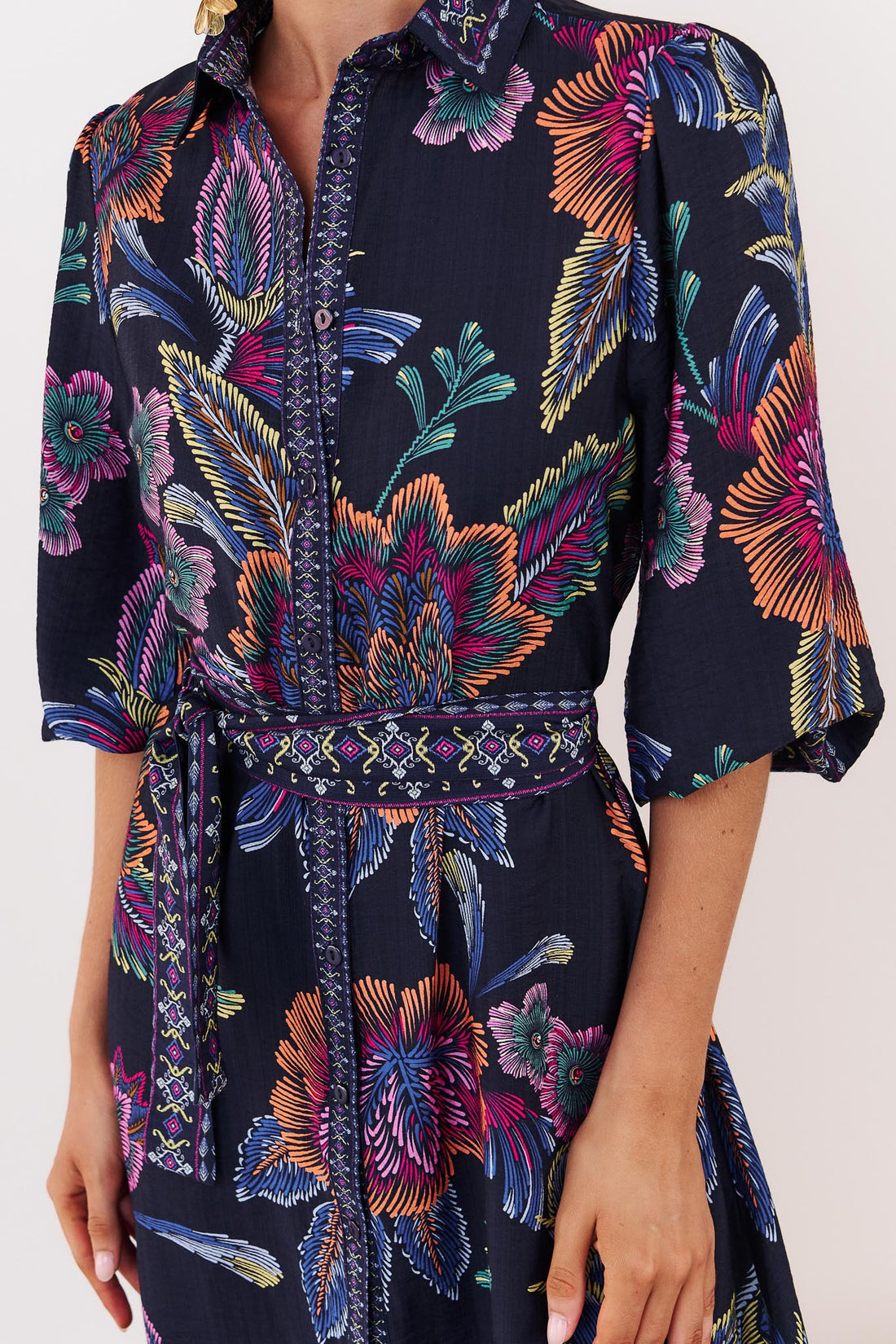 Lea Maxi Dress - Navy Floral