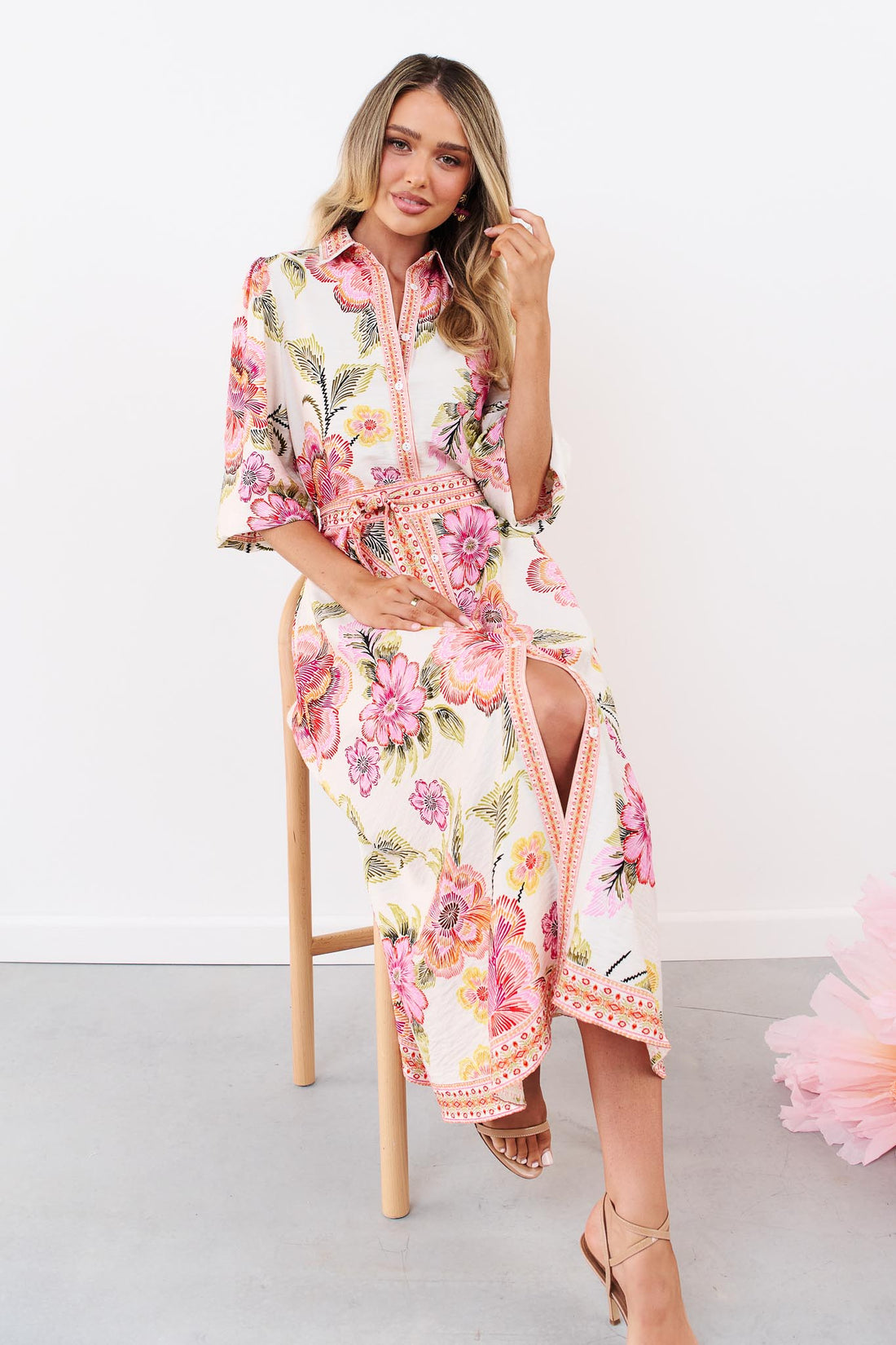 Lea Maxi Dress - Pink Floral