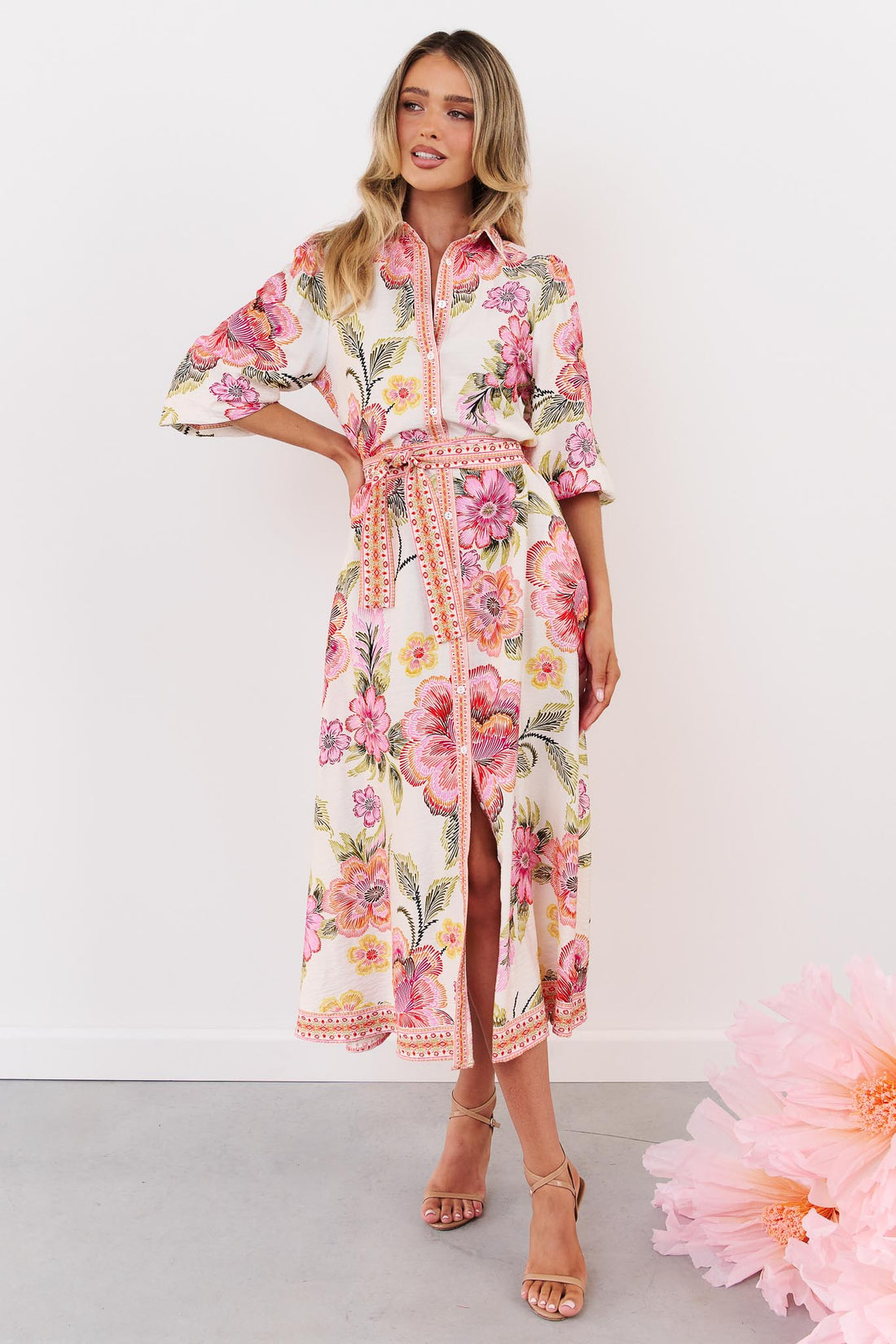 Lea Maxi Dress - Pink Floral