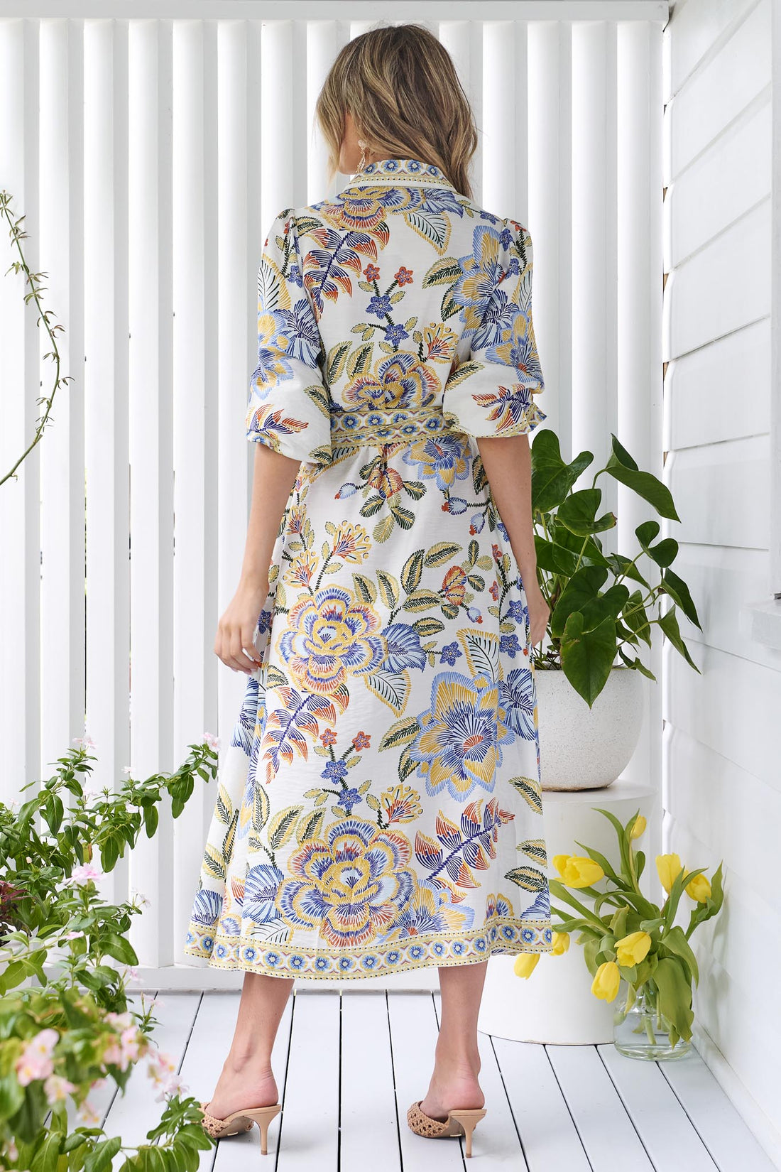 Lea Maxi Dress - White Floral