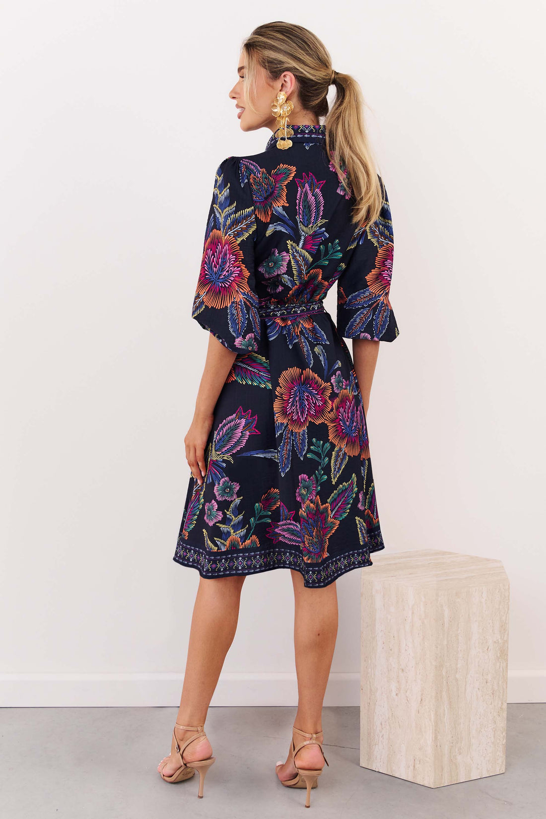 Lea Dress - Navy Floral