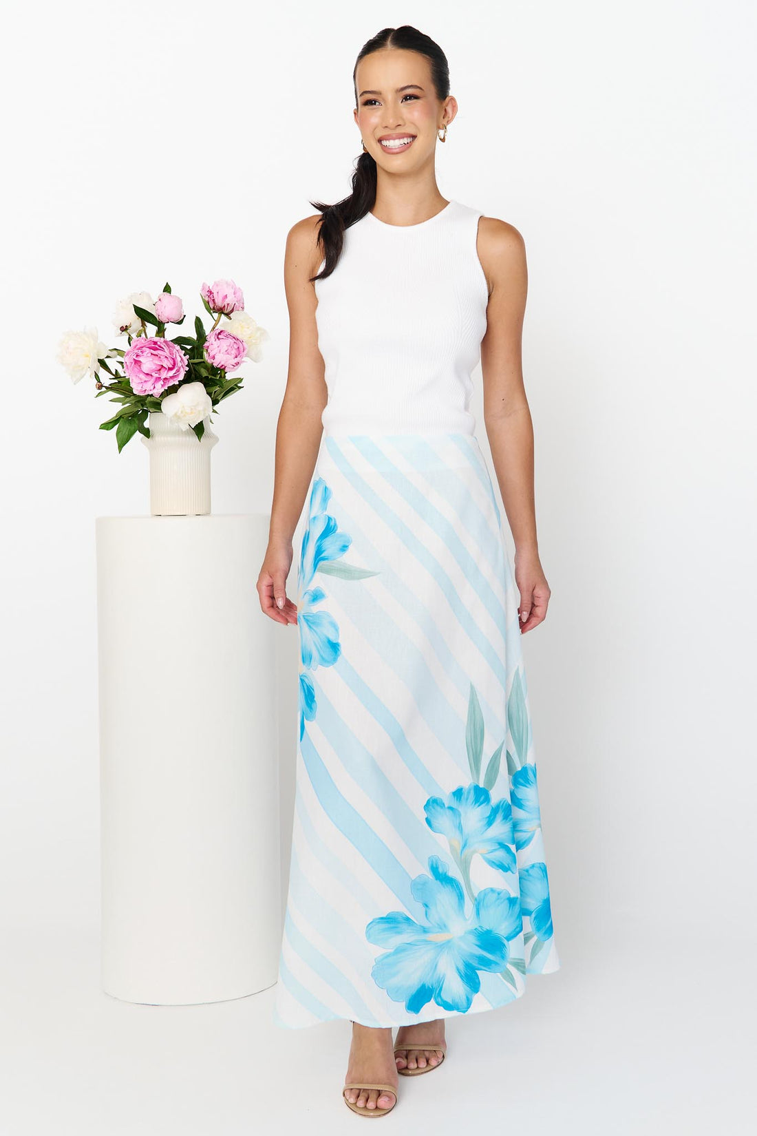 Leila Maxi Skirt - Azure Blue