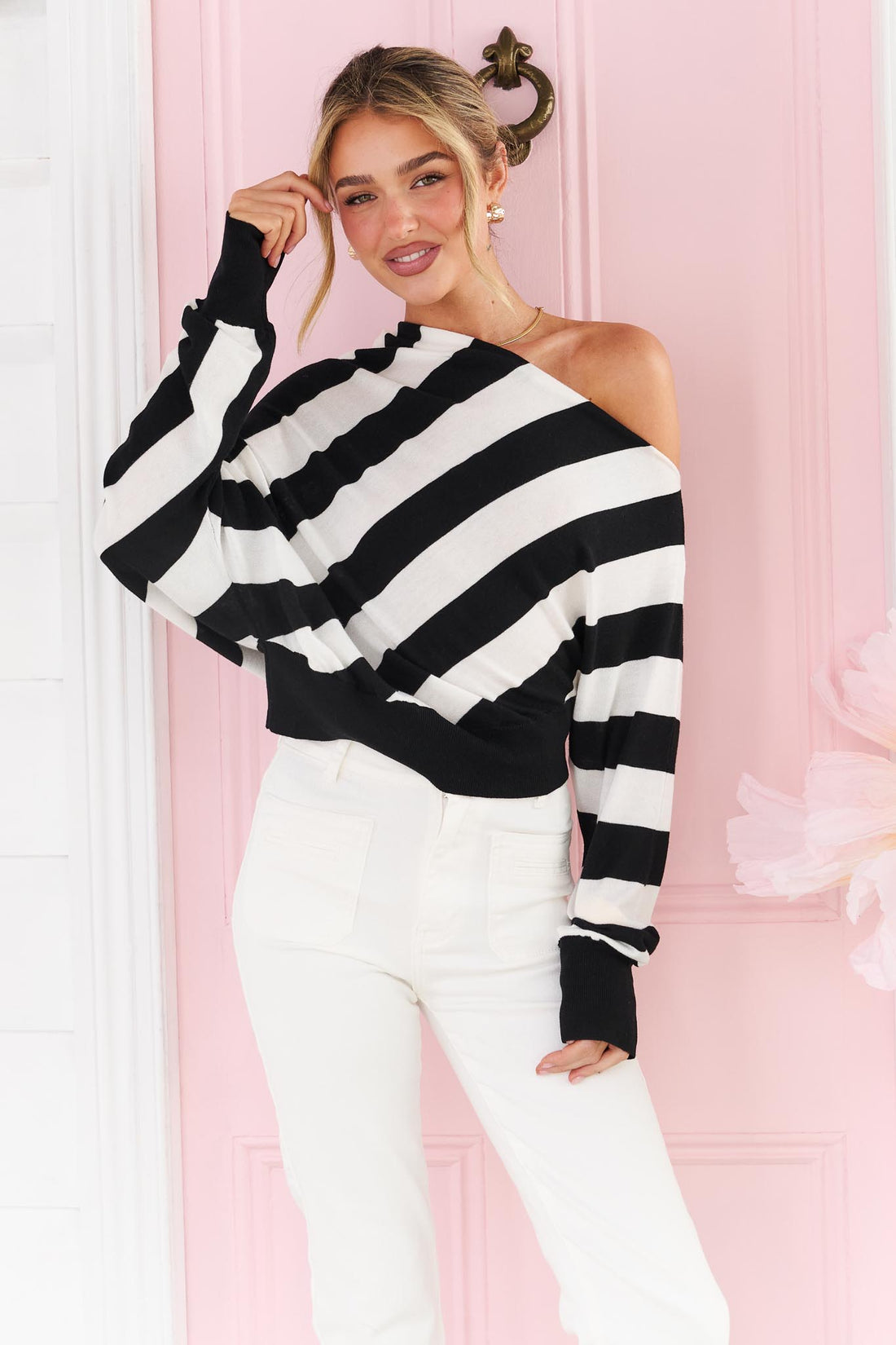Lexi Knit Top - Black Stripe
