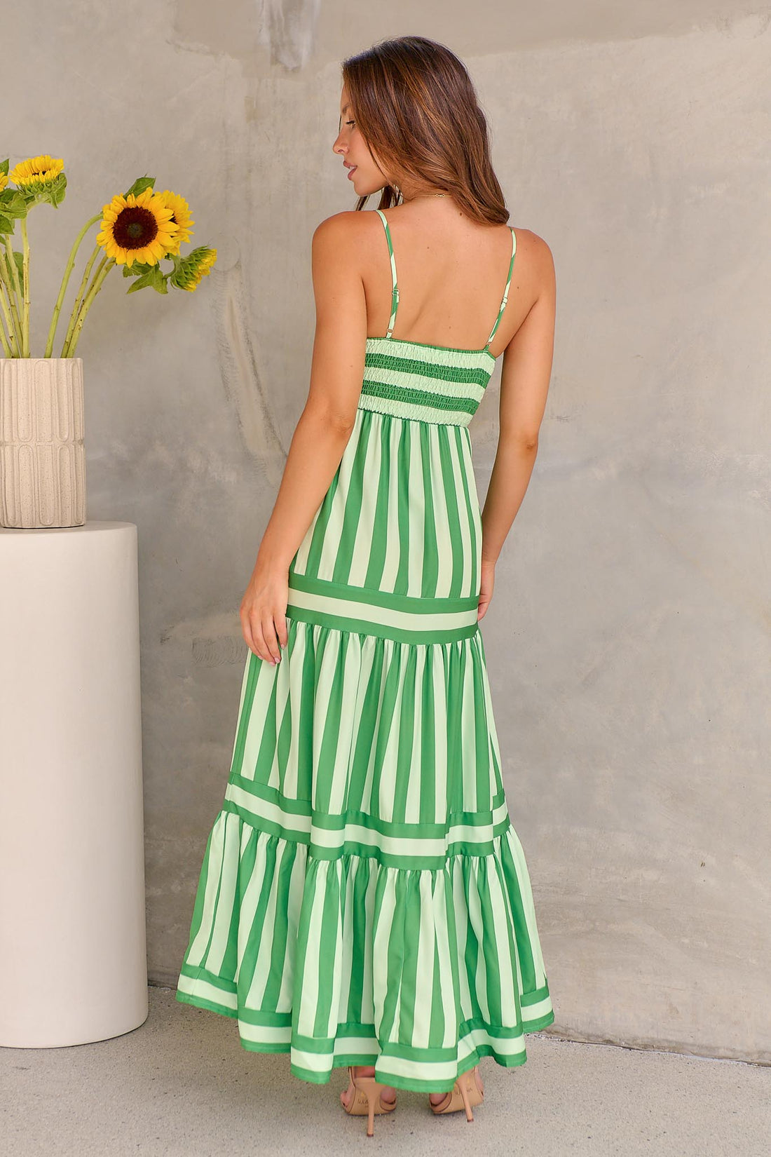Lilla Maxi Dress - Green Stripe