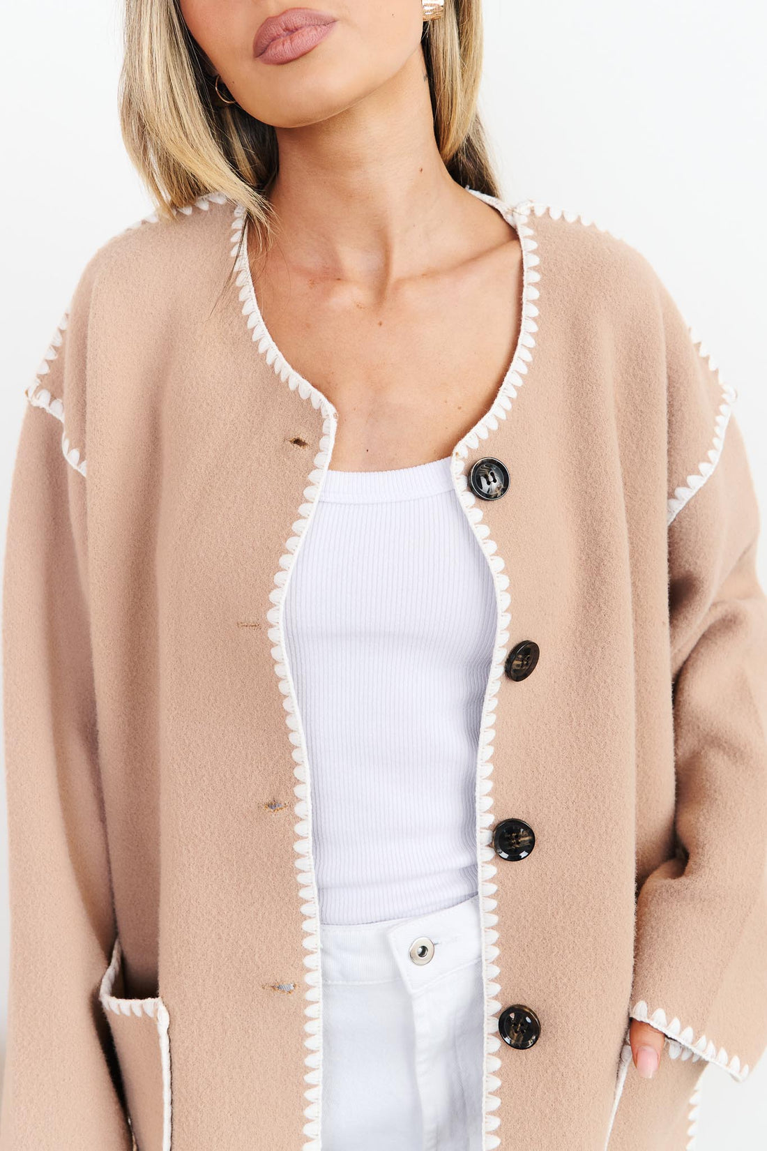 Lottie Wool Blend Jacket - Caramel