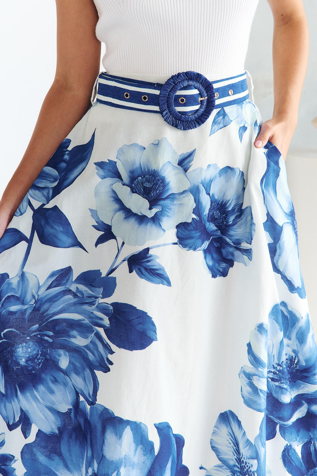 Lucia Maxi Skirt - Azure Blue