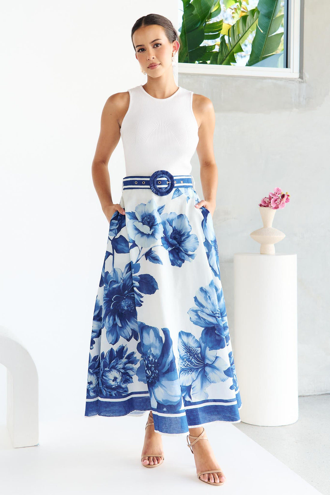 Lucia Maxi Skirt - Azure Blue