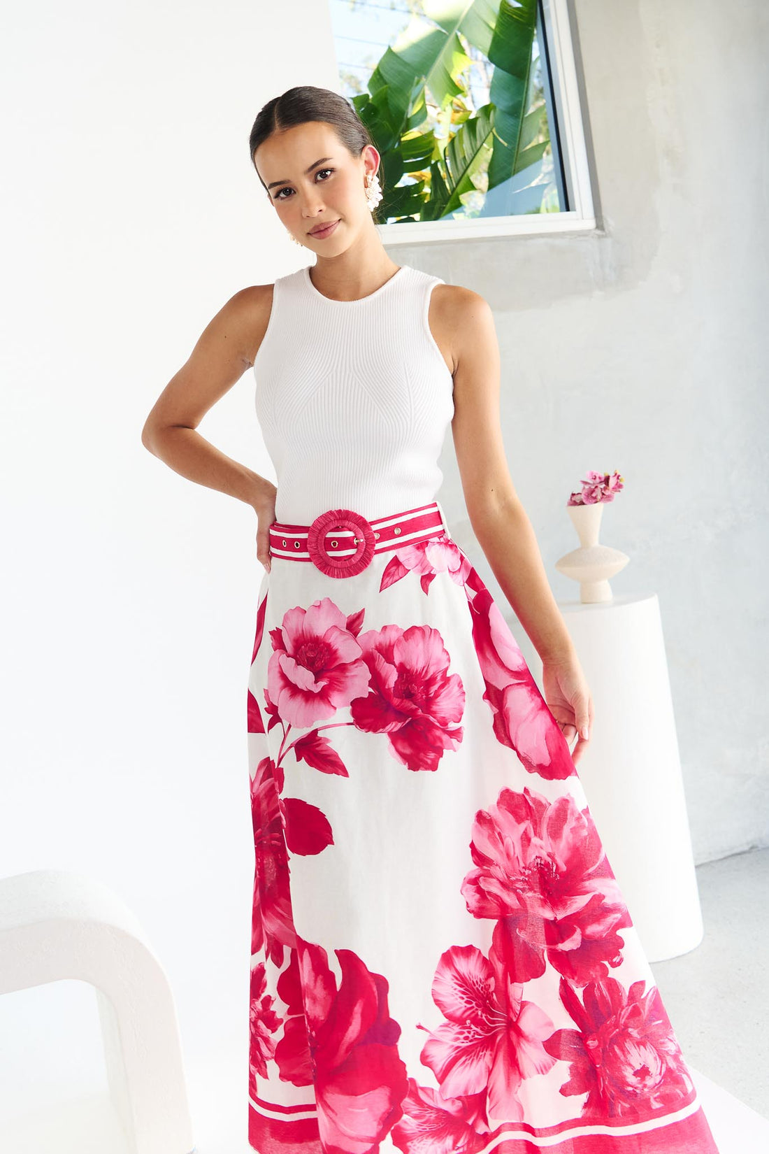 Lucia Maxi Skirt - Ruby
