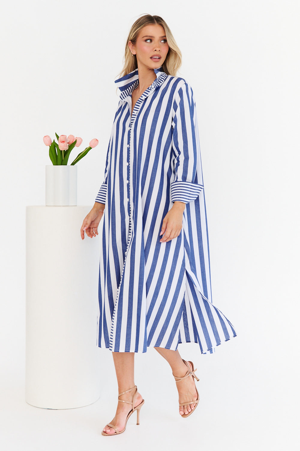 Mila Shirt Dress - Blue