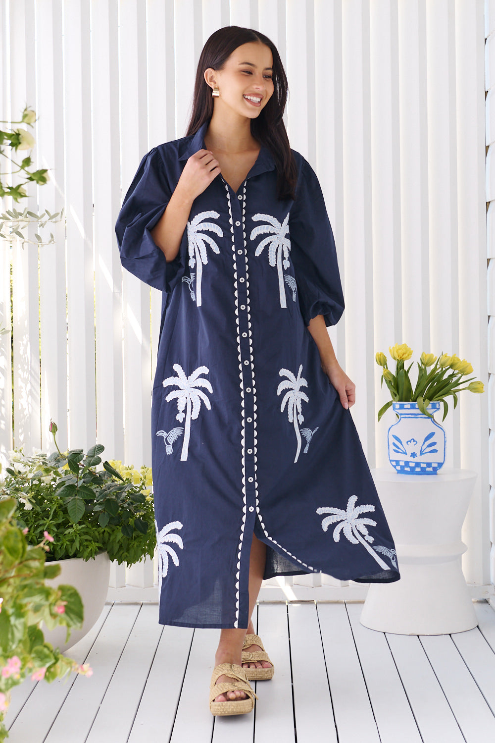 Palm Cove Dress - Navy