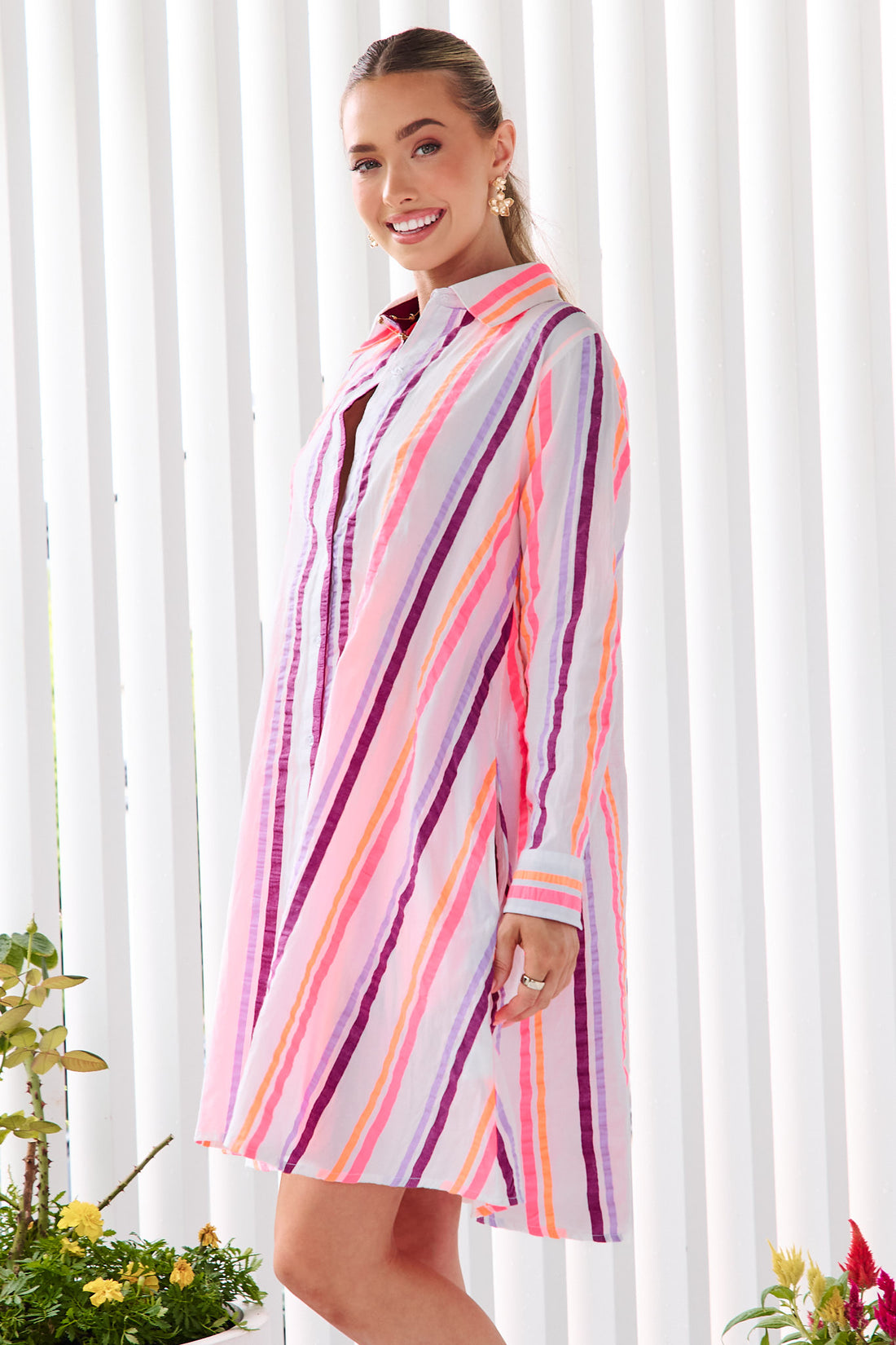 Sierra Seersucker Swing Dress - FINAL SALE