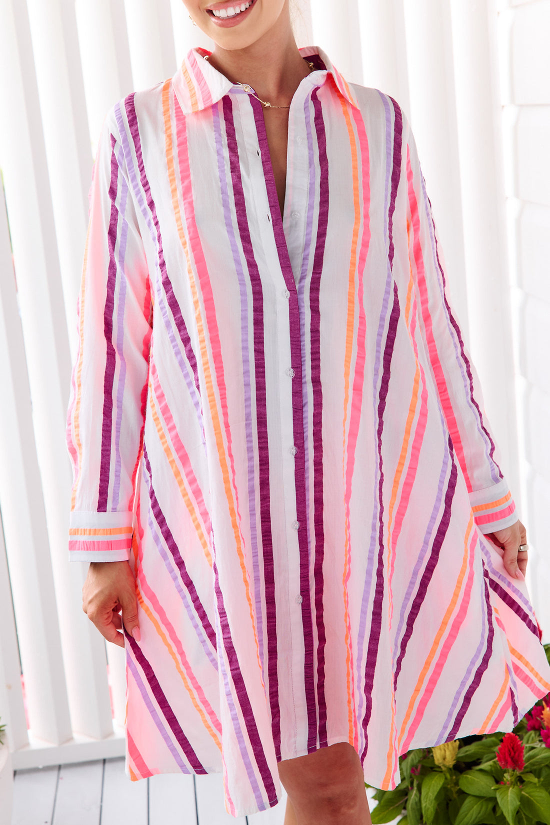 Sierra Seersucker Swing Dress - FINAL SALE