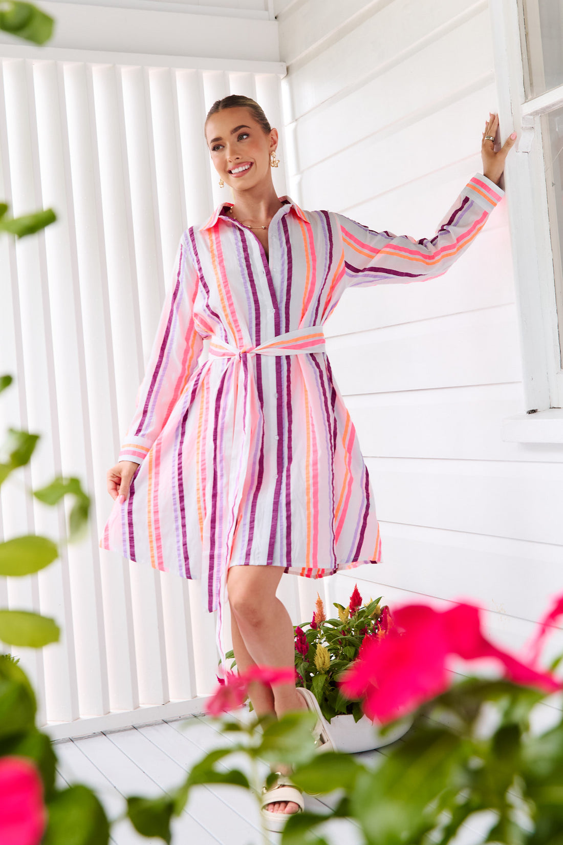 Sierra Seersucker Swing Dress - FINAL SALE