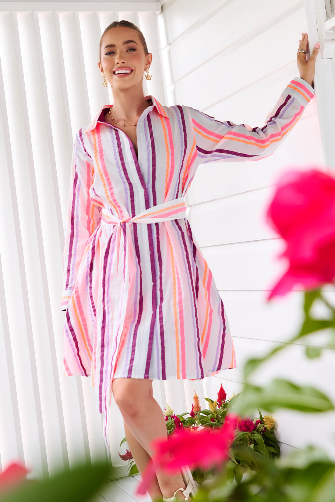 Sierra Seersucker Swing Dress - FINAL SALE